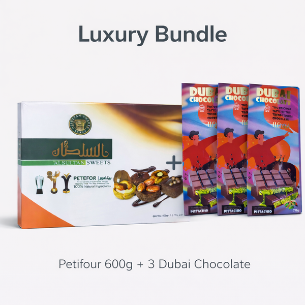 Pitfour 600g + 3 Dubai chocolate - £40.00  Bundle Deal – Save £6