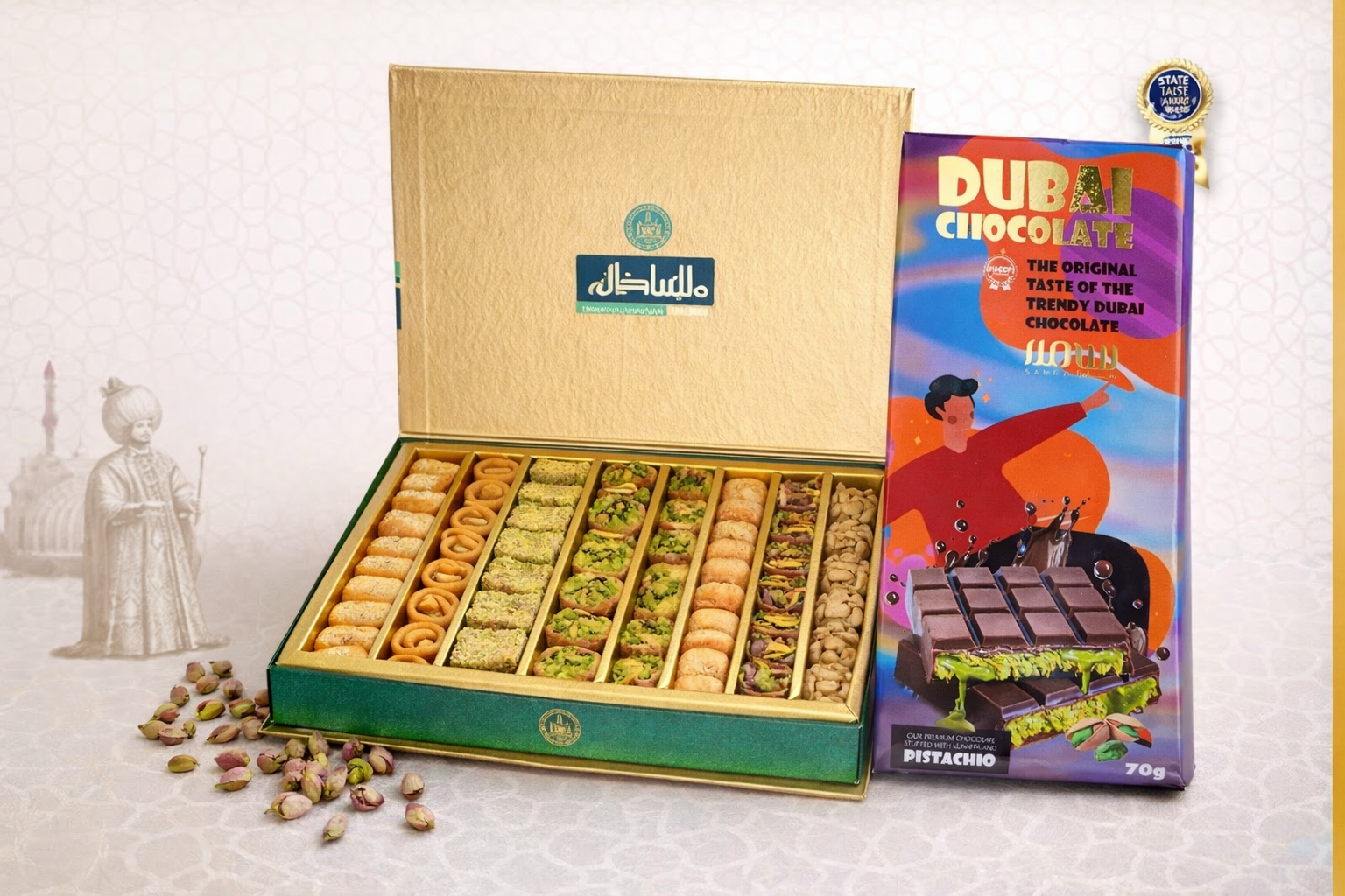 Mix Baklava 350g + 3 Dubai chocolate 70g