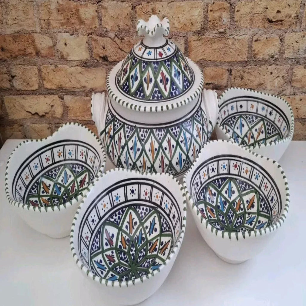 Tunasian Hand Made Painted Tureen Soupière